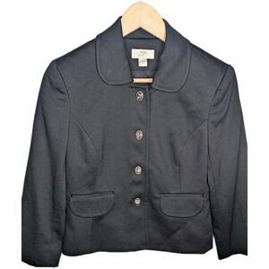 VINTAGE Ann Taylor Loft Black Size 2 Career 3/4 Sleeve Blazer Career Jacket